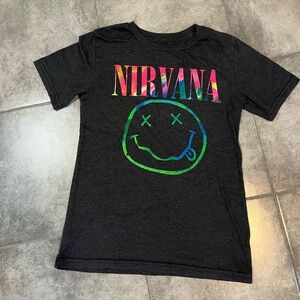 NIRVANA Multicolor Logo Black Tee